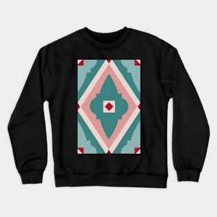 Abstract geometric diamond pattern green and pink Crewneck Sweatshirt